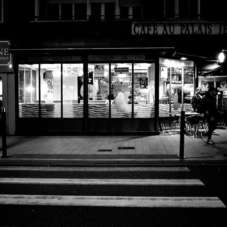 Entertainment zone at night in Canada